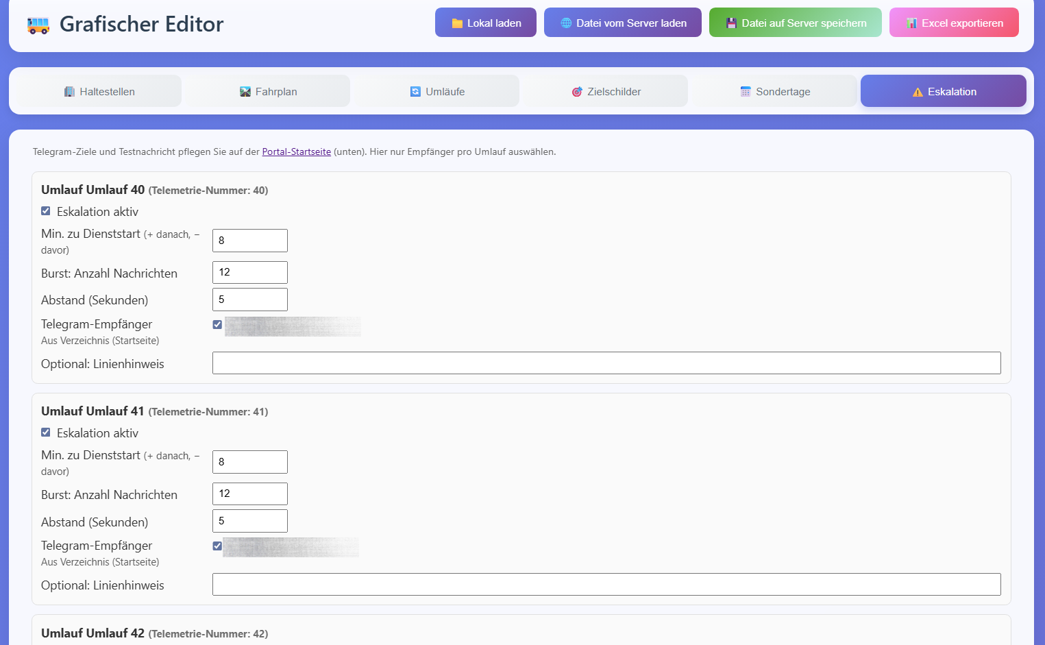 Online Portal – Eskalationsmeldung im Editor